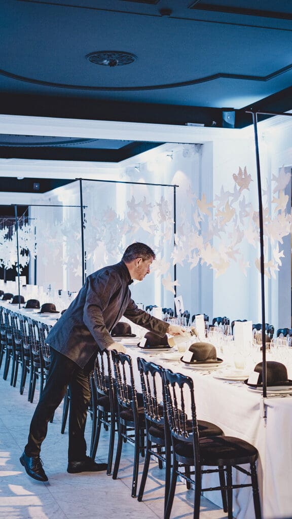 Maison Grand Place 19 Brussels Gala Dinner Magritte blue style