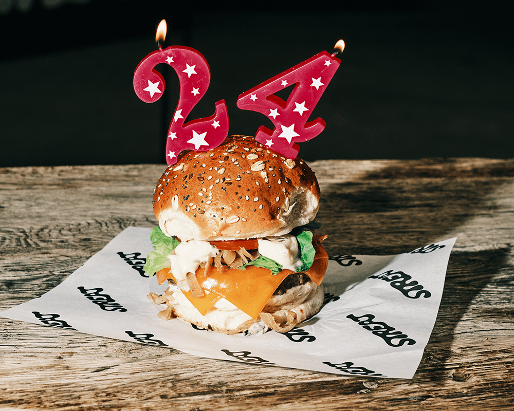 Birthday burger candles